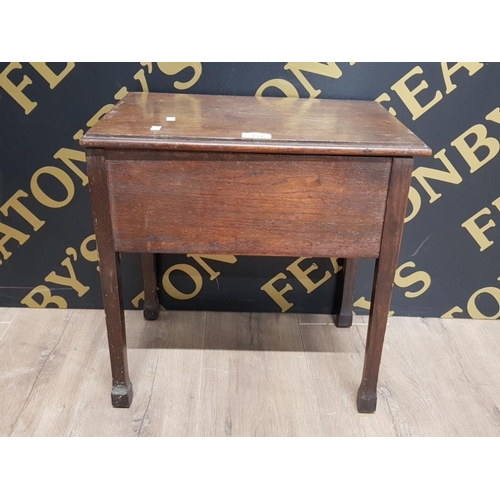 131 - EDWARDIAN MAHOGANY SEWING TABLE BOX