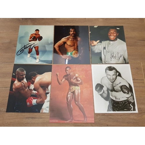 16 - BOXING VARIOUS SIGNED AUTOGRAPHS INCLUDING ROY JONES JNR FRANK BRUNO AND JOE FRAZIER AND MORE