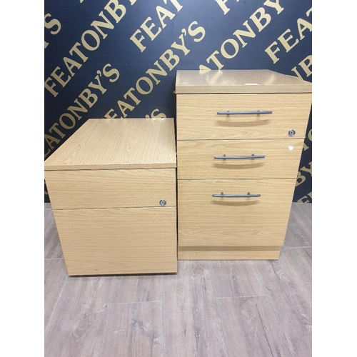 161 - A 2 DRAWER FILING CABINET 44CM BY 60CM  BY 49CM TOGETHER WITH A 3 DRAWER FILING CABINET 44CM BY 53CM... 