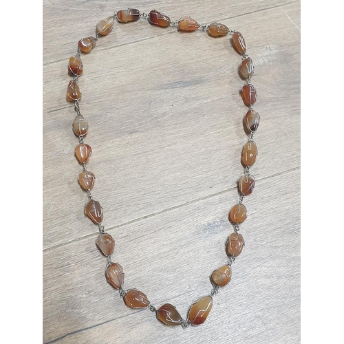 165 - AMBER AND METAL NECKLACE