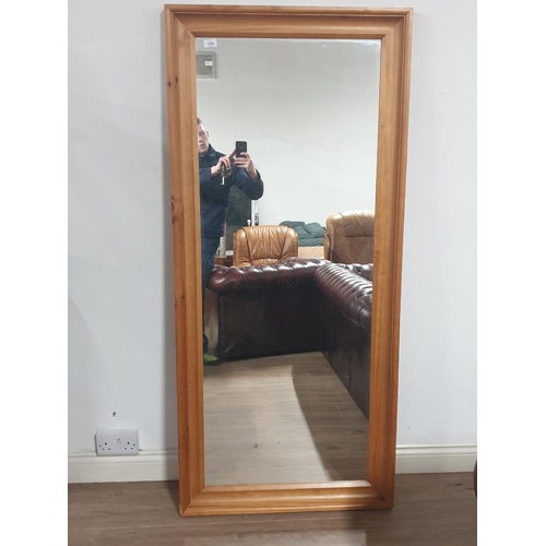 178 - VERY LARGE PINE FRAMED MIRROR 74CM BY 166CM