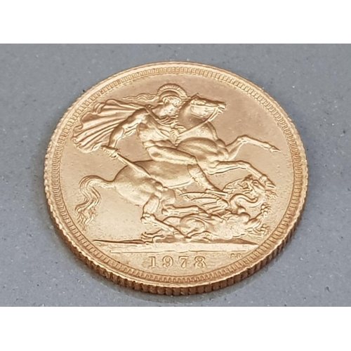 205 - 22CT GOLD 1978 FULL SOVEREIGN COIN