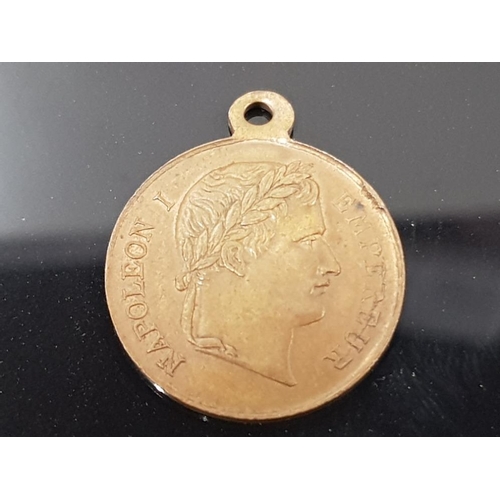 243 - FRENCH BRASS MEDALLION DATED 1853, TOMBEAU DE NAPOLEON INAUGURE , LOUIS PHILIPPE 23.3MM