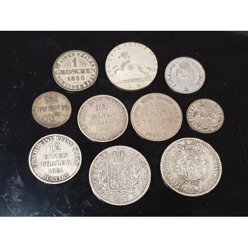 254 - TEN GERMAN STATES HANNOVER RARE SILVER COINS, DATES RANGE FROM 1817 TO 1860