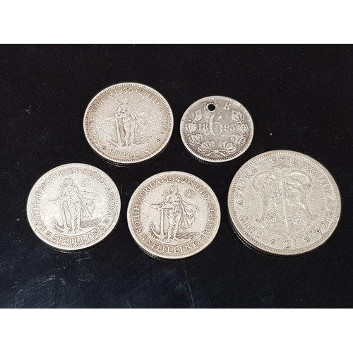 255 - 5 SILVER SOUTH AFRICAN COINS DATES RANGE FROM 1895 TO 1951