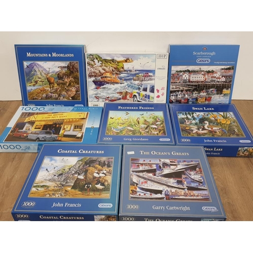 268 - 8 BOXED 1000 PIECE JIGSAWS INC HOP LIFEBOATS GIBSONS SCARBOROUGH ETC