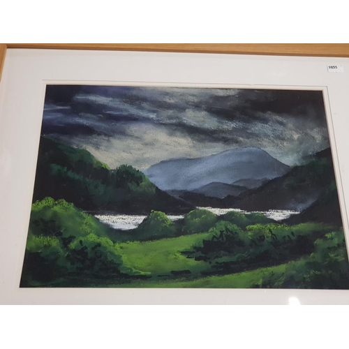 271 - A FRAMED PASTEL DRAWING TITLED HELVELLYN BY MOONLIGHT DRAWN BY JIM PARRACK