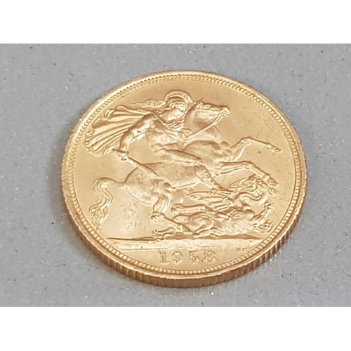 331 - 22CT GOLD 1958 FULL SOVEREIGN COIN