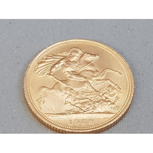 384 - 22CT GOLD 1958 FULL SOVEREIGN COIN