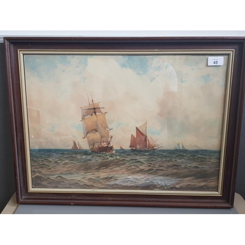 45 - WILLIAM THOMAS NICHOLAS BOYCE (1858-1911) REOWNED COLLECTABLE SEASCAPE PAINTER WATERCOLOUR SIGNED - ... 