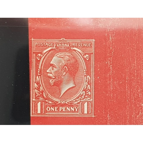 48 - STAMPS 1912 1D DIE PROOF IN SCARLET FROM STAGE 5 UNCLEARED ON WHITE GUMMED PAPER, WMK SIDEWAYS SUPER... 