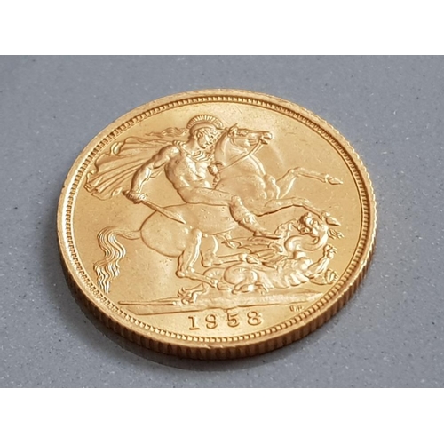 74 - 22CT GOLD 1958 FULL SOVEREIGN COIN