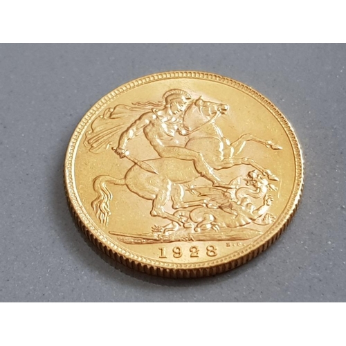 75 - 22CT GOLD 1928 FULL SOVEREIGN COIN