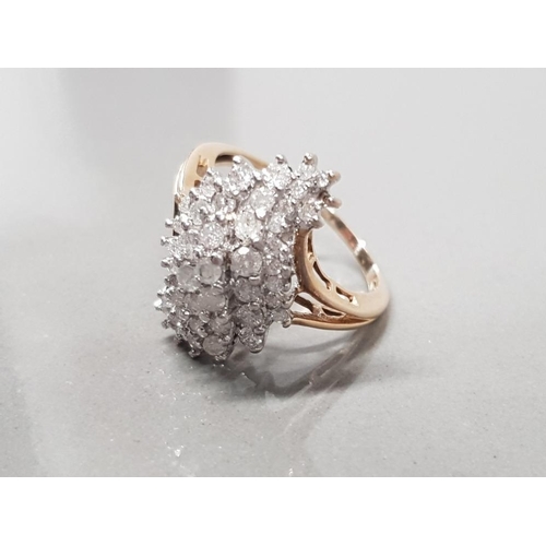 128 - 9CT YELLOW GOLD DIAMOND CLUSTER RING SIZE P 4.5GRAMS