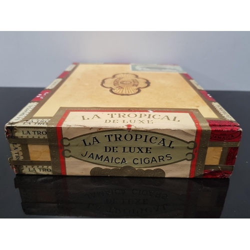 345 - AN UNOPENED BOX OF 25 LA TROPICAL DE LUXE JAMAICA CIGARS WITH ORIGINAL SEALS