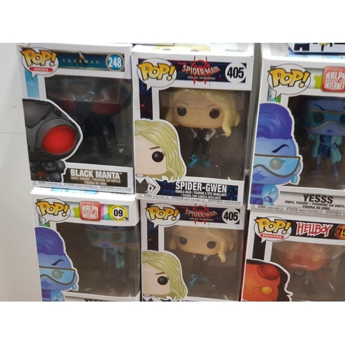 324 - 14 COLLECTABLE POP FIGURES INCLUDES HELLBOY AND FORTNITE ALL UNOPENED IN ORIGINAL BOXES