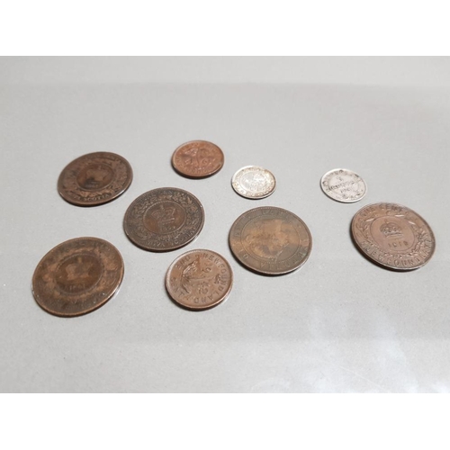 360 - NINE CANADIAN COINS TO INCLUDE NEW BRUNSWICK AND NOVA SCOTIA ONE CENTS 1861, NEWFOUNDLAND ONE CENT 1... 