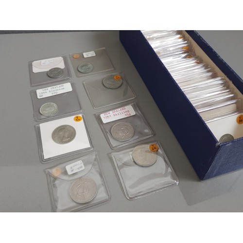 5 - COINS AUSTRALIAN AND NEW ZEALAND RANGE OF 96 IN BOX INCLUDING SOME SILVER