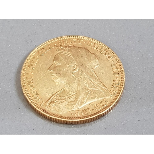 13 - 22CT GOLD 1894 FULL SOVEREIGN COIN