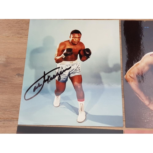 16 - BOXING VARIOUS SIGNED AUTOGRAPHS INCLUDING ROY JONES JNR FRANK BRUNO AND JOE FRAZIER AND MORE