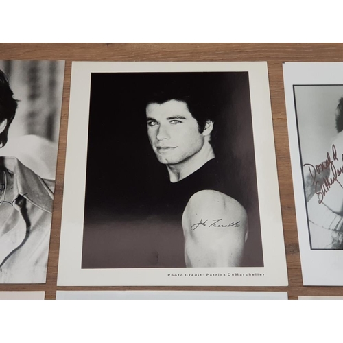 23 - HOLLYWOOD ACTORS SIGNED AUTOGRAPHS INCLUDING JOHN TRAVOLTA CHARLES BRONSON DONALD SUTHERLAND AND MOR... 