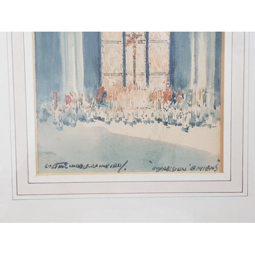 26 - VICTOR NOBLE RAINBIRD 1887-1936 WATERCOLOUR IMPRESSION AMIENS IMPRESSION YORK 15CMS X 24CMS