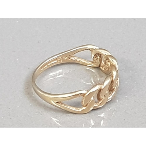 40 - 9CT GOLD CHILDS CHAIN PATTERNED RING 1.4G SIZE H1/2