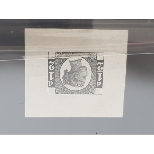 93 - 1870 HALFPENNY STAMP DIE PROOF IN BLACK ON THIN WHITE PAPER, BRILLIANT SHARP IMPRESSION SPEC DP62B, ... 