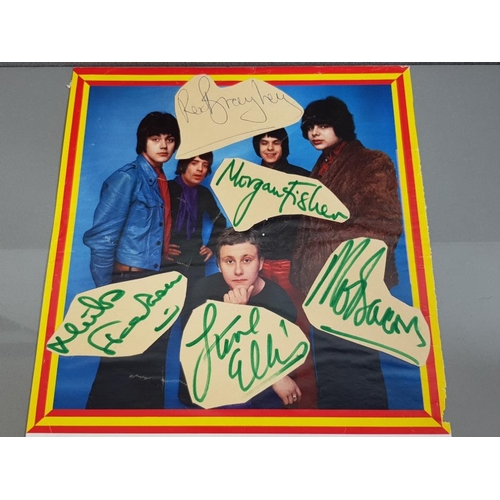 96 - A PAGE TAKEN FROM A GERMAN MAGAZINE FEATURING THE BAND LOVE AFFAIR WITH CLIPPED SIGNATURES IN BLUE A... 