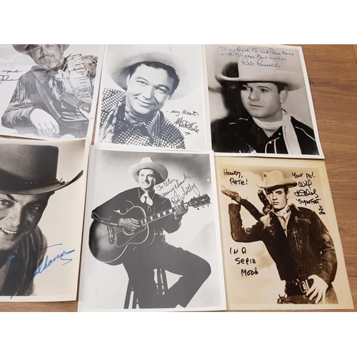 98 - 14 SIGNED 8X10 PHOTOGRAPHS OF WESTERN ACTORS INCLUDES JOHN HART AS THE LINE RANGER, RORY CALHOUN, CE... 