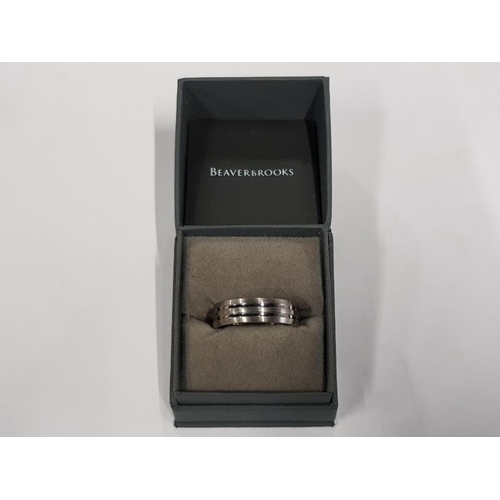 107 - GENTS STYLISH TITANIUM BAND RING, SIZE Z