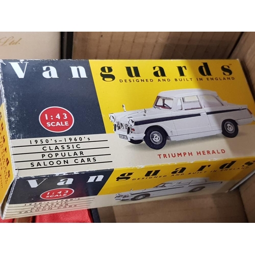 122 - BOX OF MISCELLANEOUS INC VAN GUARDS TRIUMPH HERALD, HALLEY SCOTLAND PUTTING HEAD, VICTORIAN HAIR CLI... 