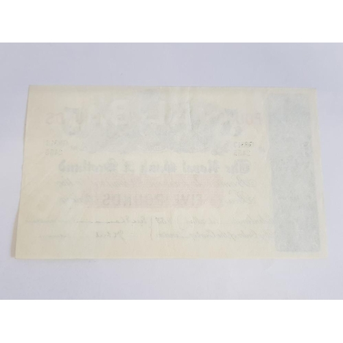 128 - ROYAL BANK OF SCOTLAND 5 POUNDS BANKNOTE DATED 1-5-1953 SERIES G3313-2455, PICK 323B, GVF