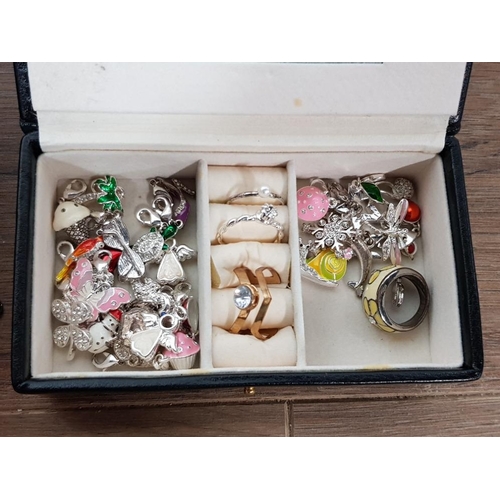 156 - 3 BOXES OF COSTUME JEWELLERY INC NECKLACES AND RINGS ETC