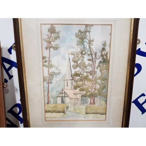 169 - THREE WATERCOLOURS BY JOHN JOYCE PAULA PEARS AND HEMPER ALL SIGNED ONE IN ANTIQUE ROSEWOOD FRAME 53.... 