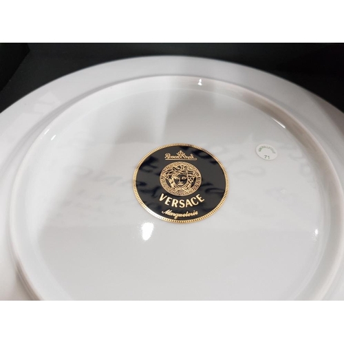 182 - VERSACE FOR ROSENTHAL IKARUS MARQUERETIE PATTERN DINNER PLATE AND MARQUETERIE SOUP BOWL BOTH WITH CO... 