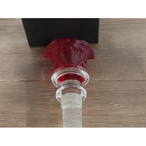 191 - VERSACE FOR ROSENTHAL A RED GLASS BOTTLE STOPPER IN ORIGINAL BOX