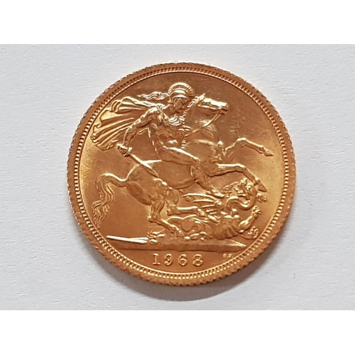 197 - 22CT GOLD 1968 FULL SOVEREIGN COIN