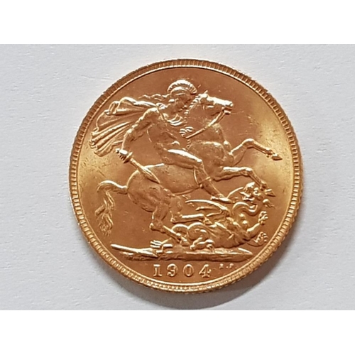 198 - 22CT GOLD 1904 FULL SOVEREIGN COIN