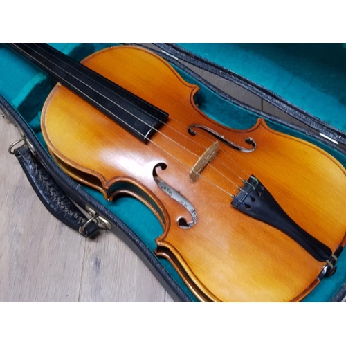 210 - A VIOLIN AND BOW IN CARRY CASE