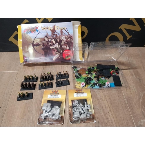 214 - SELECTION OF MIGHTY ARMIES WAR GAMES MINATURES INCLUDES WILD ELVES BOX SET AND 2 UNOPENED PACKS CONT... 