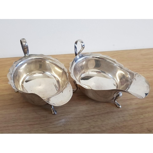 39 - 2 HALLMARKED SHEFFIELD SILVER GRAVY BOATS,  6.75OZ TOTAL WEIGHT