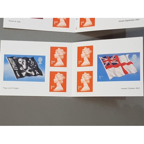 53 - 2 ROYAL MAIL BOOKLETS INCLUDING 2001 PUNCH AND JUDY PLUS FLAGS AND ENDINGS, BOTH COMPLETE SELF ADHES... 