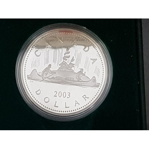 91 - 8 CANADA SILVER PROOF COINS SELECTION OF 1965 SET TO $1, 2003 $1 AND 2000 $20