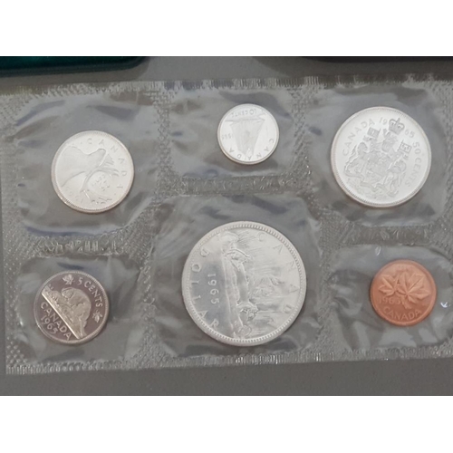 91 - 8 CANADA SILVER PROOF COINS SELECTION OF 1965 SET TO $1, 2003 $1 AND 2000 $20