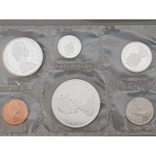 91 - 8 CANADA SILVER PROOF COINS SELECTION OF 1965 SET TO $1, 2003 $1 AND 2000 $20