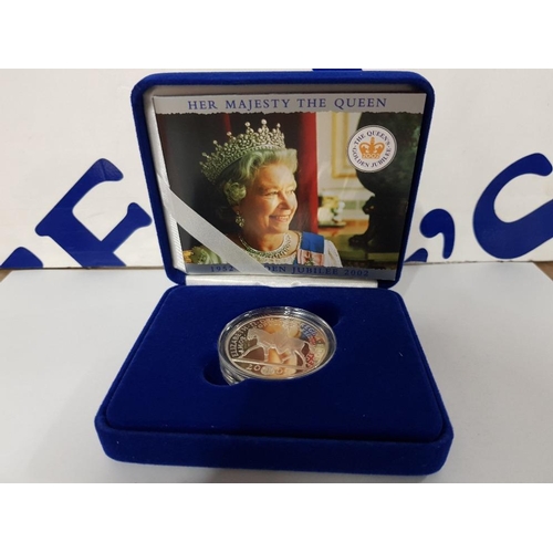 236 - 2002 SILVER CENTENARY PROOF CROWN £5 COIN THE GOLDEN JUBILEE WITH COA LIMITED 75000