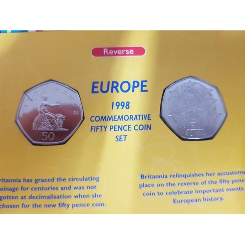 245 - 1998 ROYAL MINT UK FIFTY PENCE EUROPE COMMEMORATIVE COIN SET