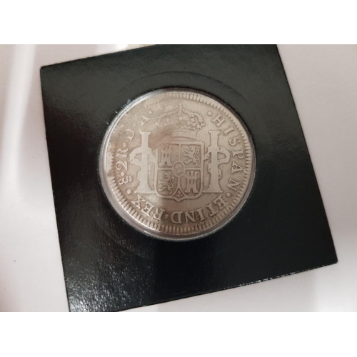 270 - CHILE 2 REALLES COIN DATED 1799 DA SANTIAGO MINT KMS9