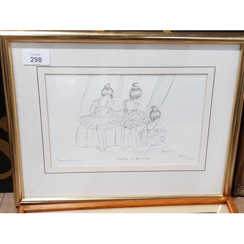 298 - 4 MIXED PICTURES INCLUDING PENCIL DRAWING LIMITED EDITION PRINT BY STEVE O CONNELL ETC